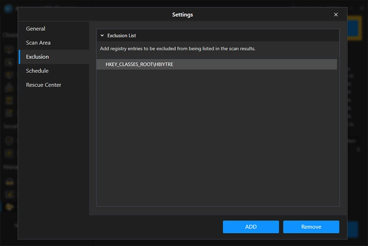 Exclusion Entries