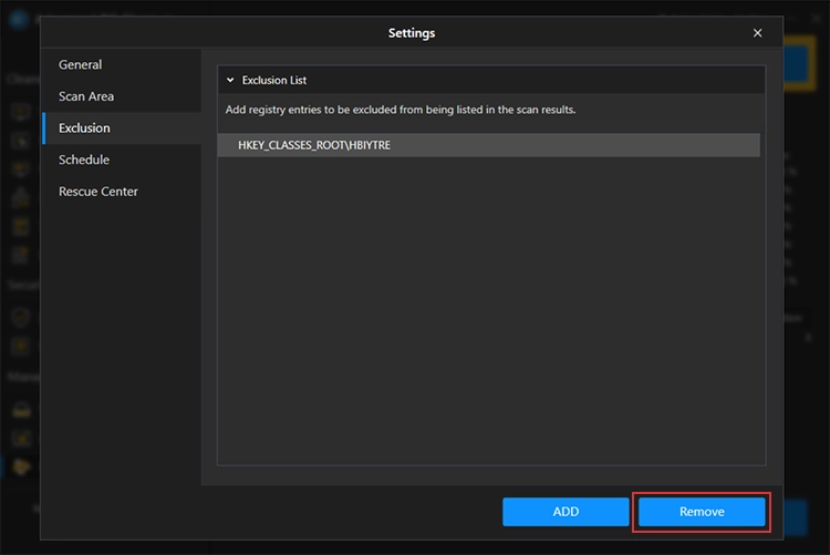 Exclusion Entries