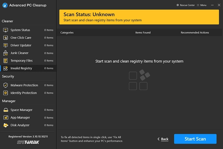Invalid Registry