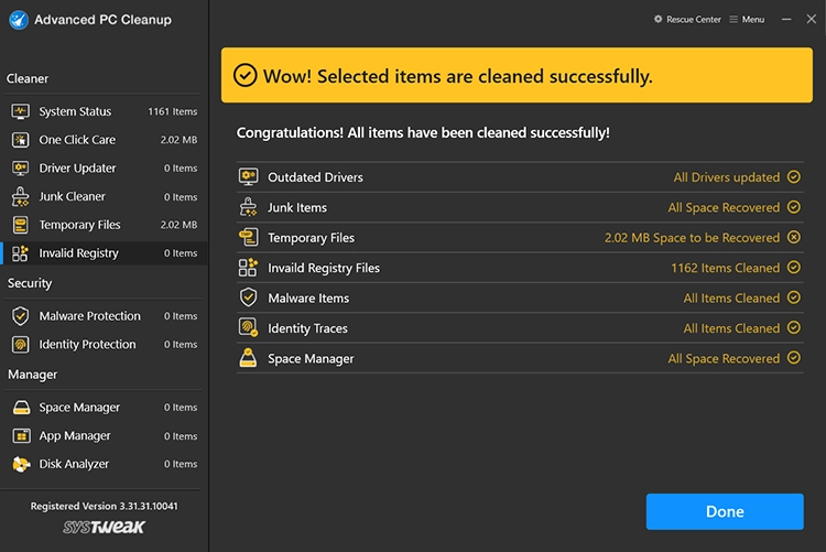 Invalid Registry