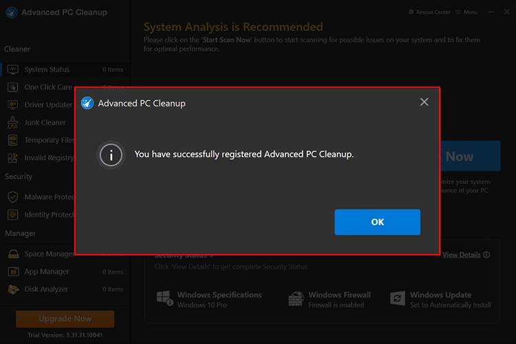 Register Advanced PC Cleanup