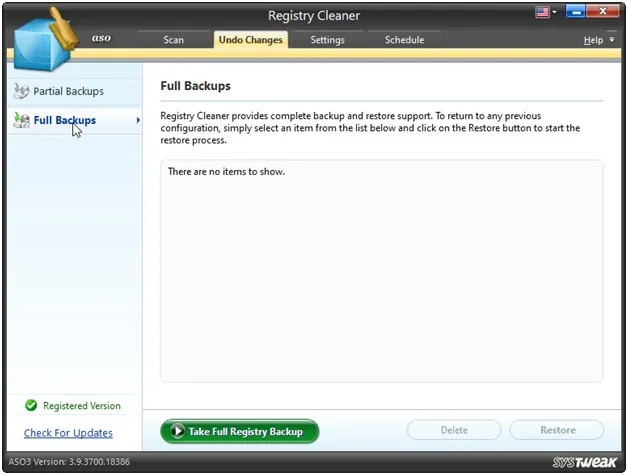 ASO Full Backup