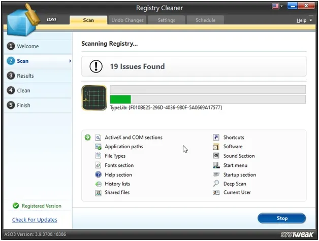 ASO Registy cleaner start