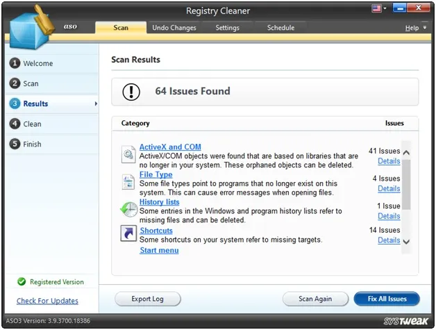 ASO Registy issue found