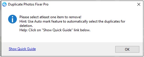 show quick guide options