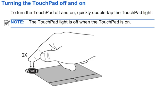touchpad on & off