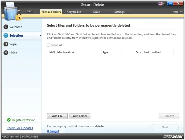 ASO Secure dlt add file