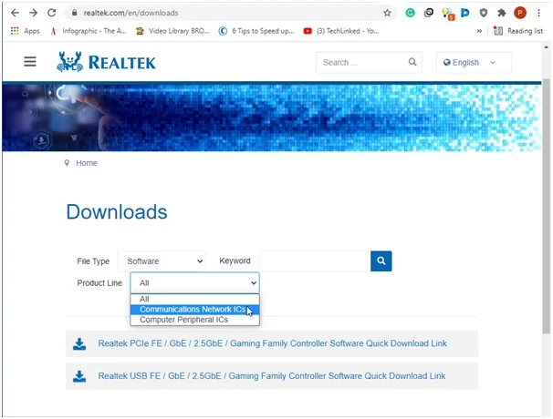 Realtek Download center