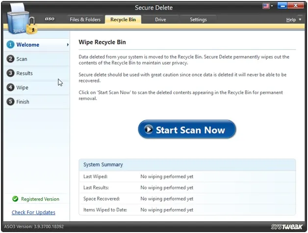 aso wipe recycle bin