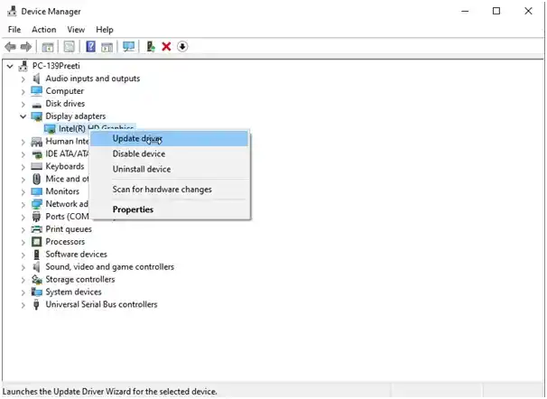 click Update driver