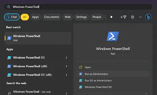 click on run as administrator in Windows PowerShell