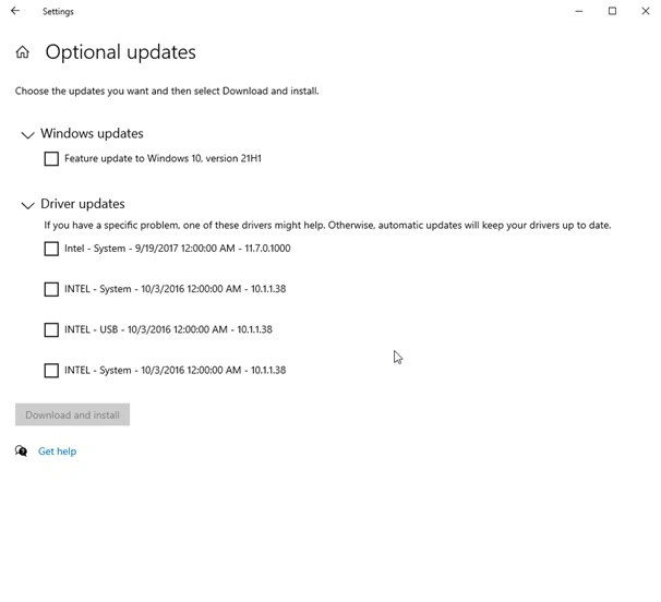 optional update