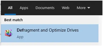 type Defragment and Optimize Drive