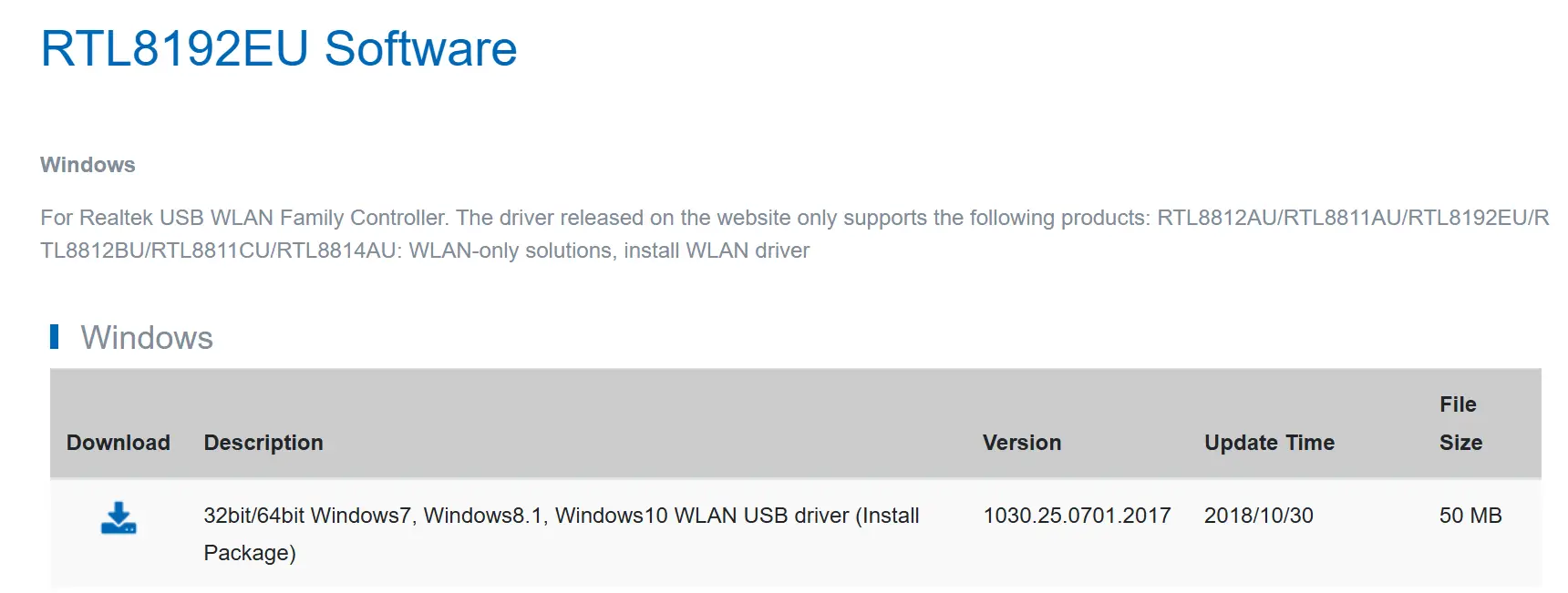 Download Driver from Realtek website