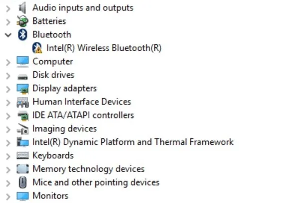 intel bluetooth driver