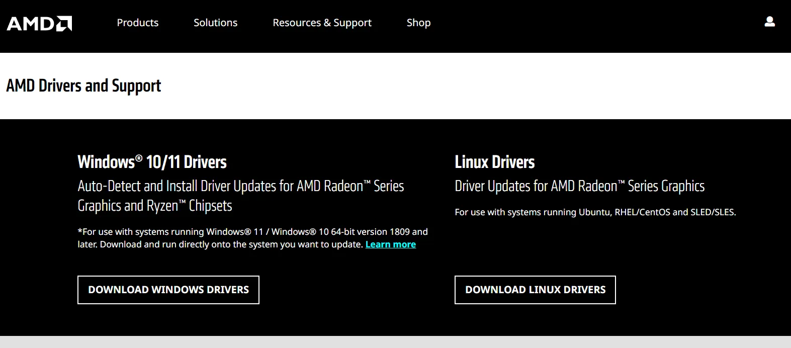 AMD-support-website
