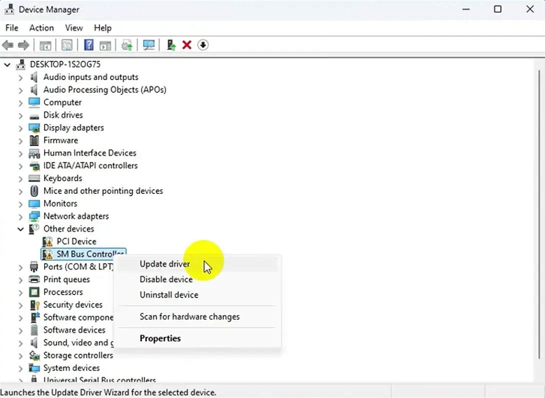 Update sm bus driver