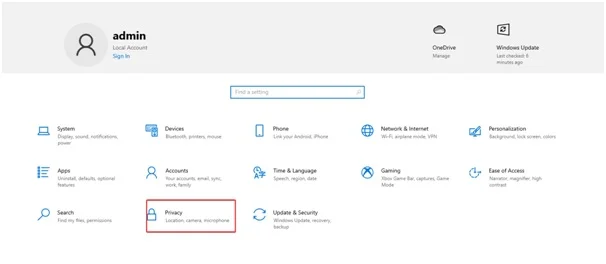 admin panel