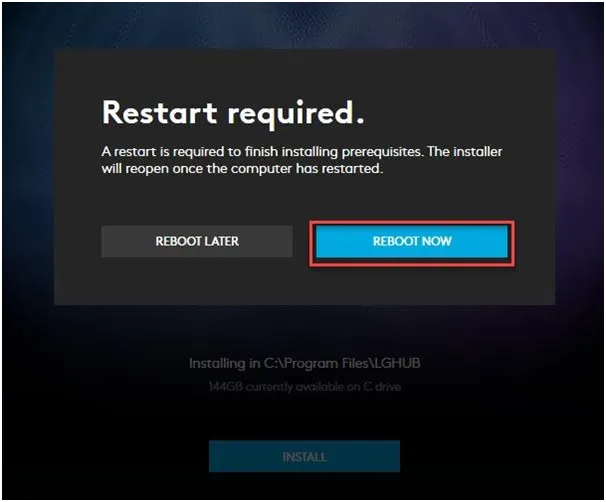 restart now