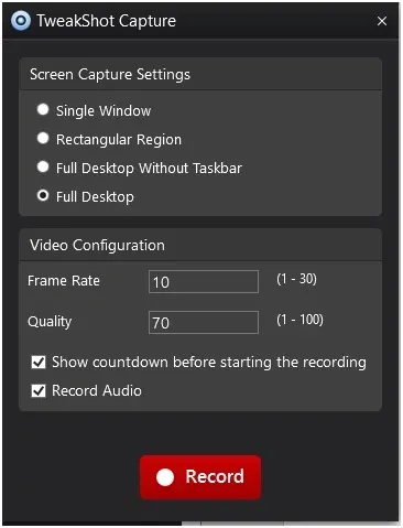 Video recorder with different options