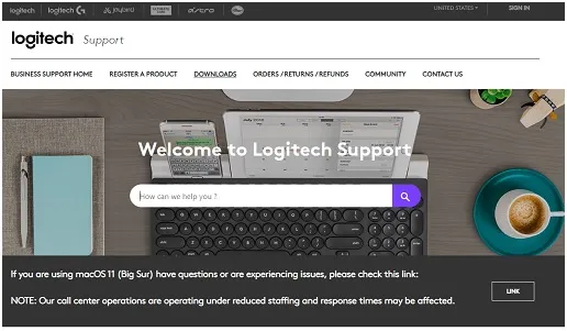 logitech support website