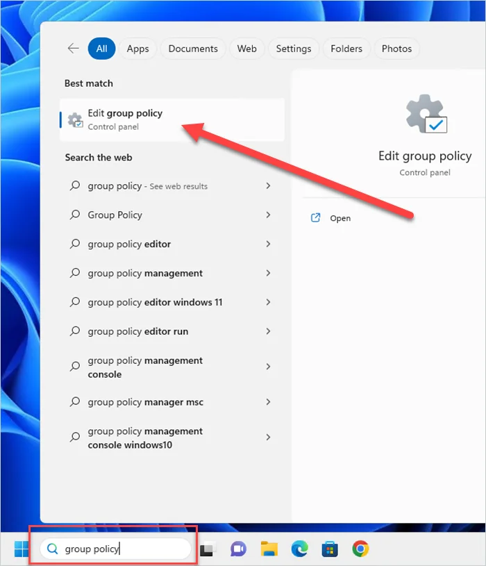 Edit group policy