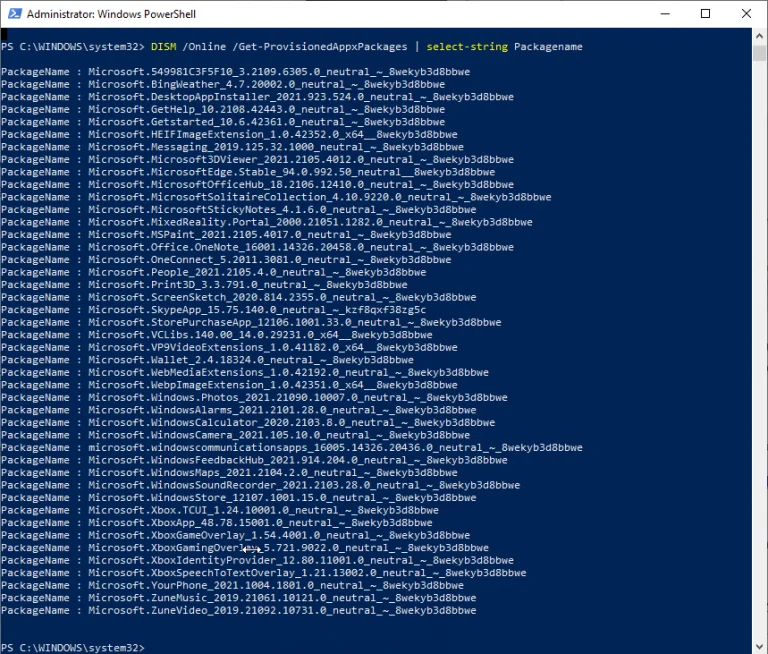 PowerShell window