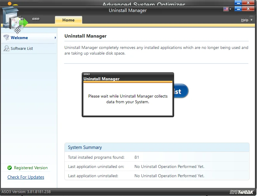 check for the installed software