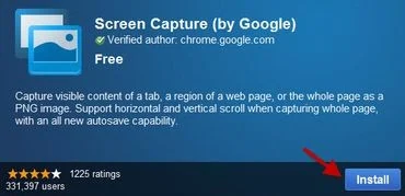Install the “Screen Capture (by Google)” extension