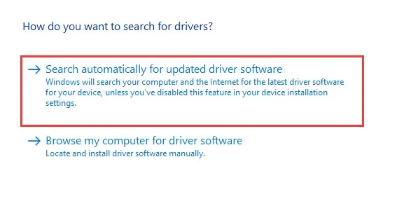 search driver automatically