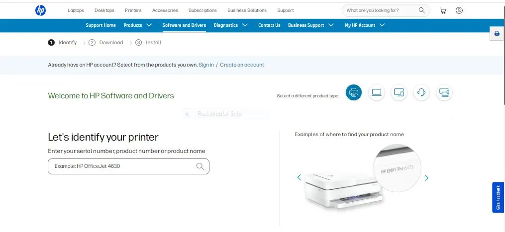 enter hp printer model number