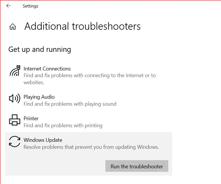 Run the troubleshooter