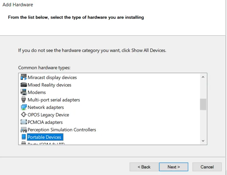 Select Portable devices