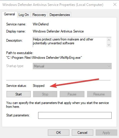 Service Status is running