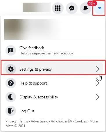 Settings & Privacy option