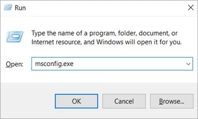 Type msconfig.exe
