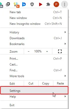 Choose Settings
