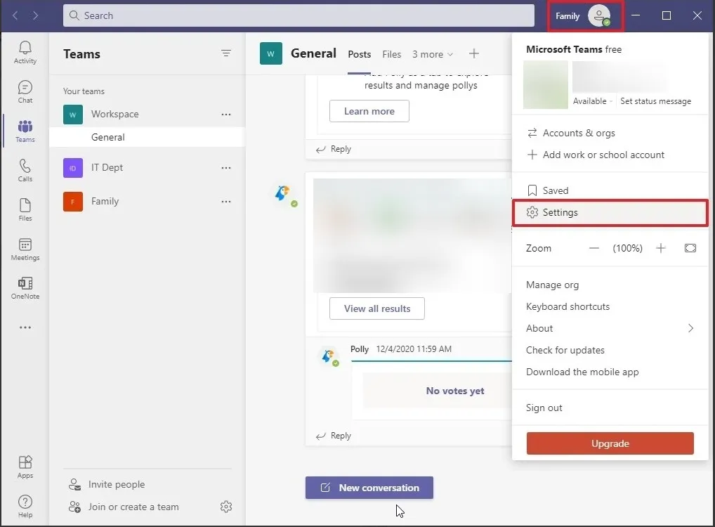 Click setting tab