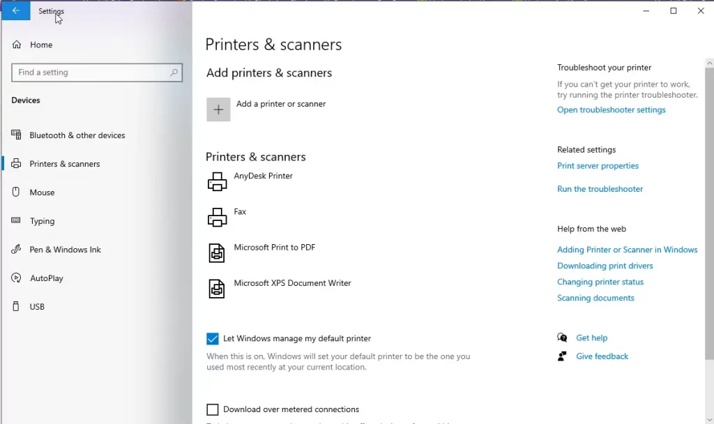 Select Printers & scanners