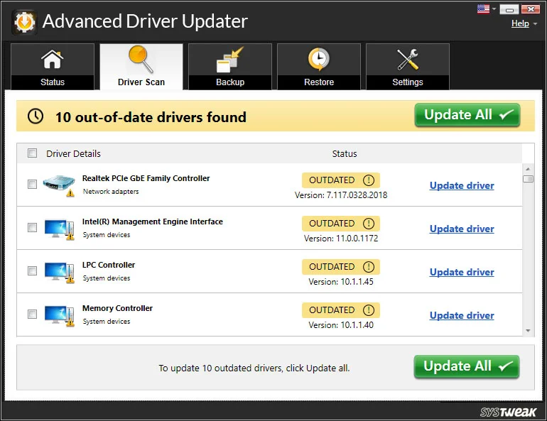 scan outdated driver