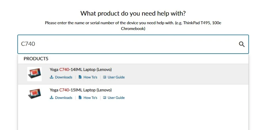 Lenovo Yoga C740 series driver