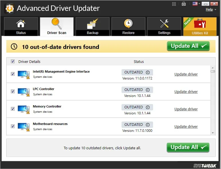 update outdated driver