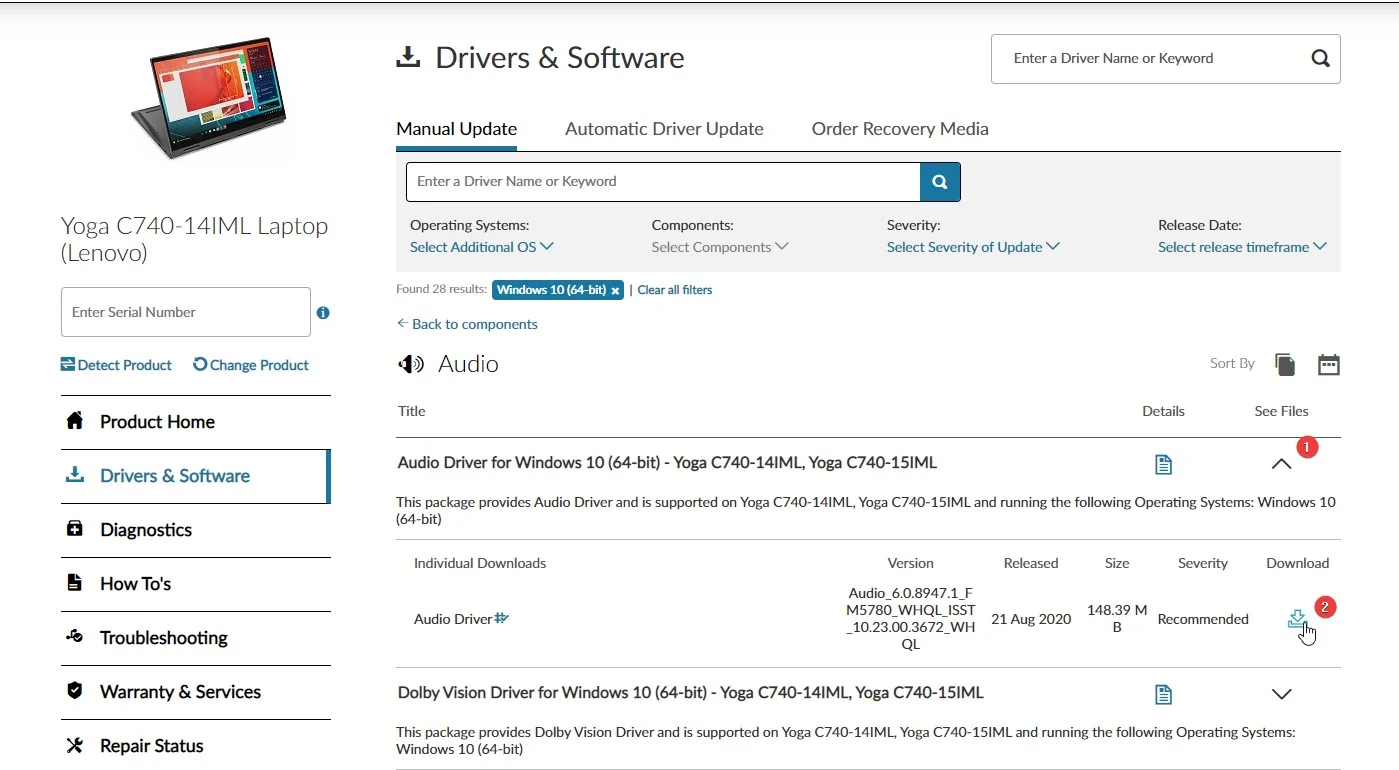 update-driver and software