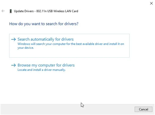 search drivers automatically