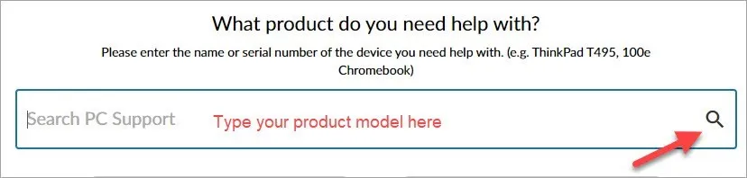 Enter laptop model number