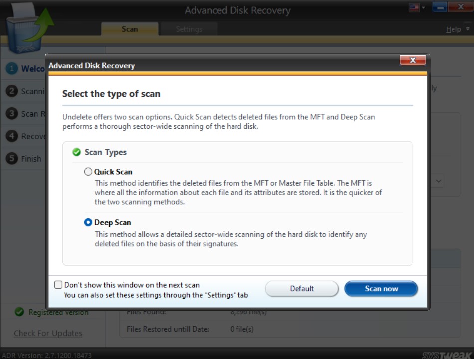 Select Deep Scan