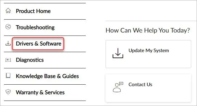 choose Drivers & Software