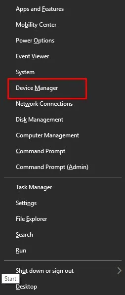 launch the Device Manager