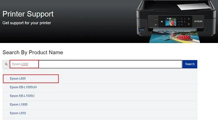 printer’s model name