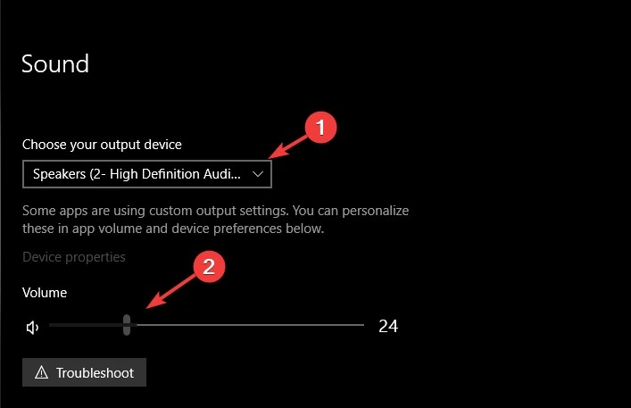 Make sure the volume is not set to Mute